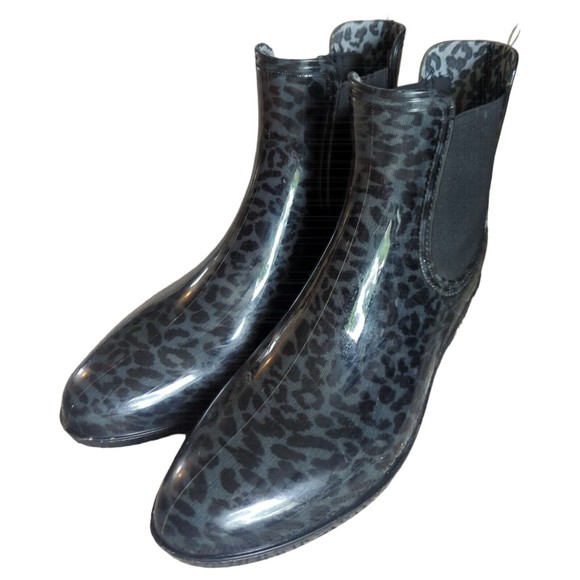 Inc International Concepts Women's Rain Boots Size 10 Grey Leopard Print - Picture 1 of 8